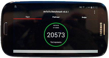 фото Samsung Galaxy S3 Duos GT-I9300I тест AnTuTu