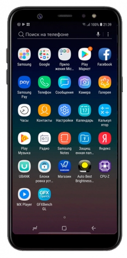 Samsung Galaxy A6 Plus 2018 рабочий стол