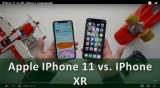 Плашка видеосравнения в котором участвует Apple IPhone 11