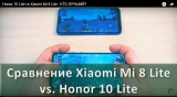 Плашка видеосравнения в котором участвует Huawei Honor 10 Lite